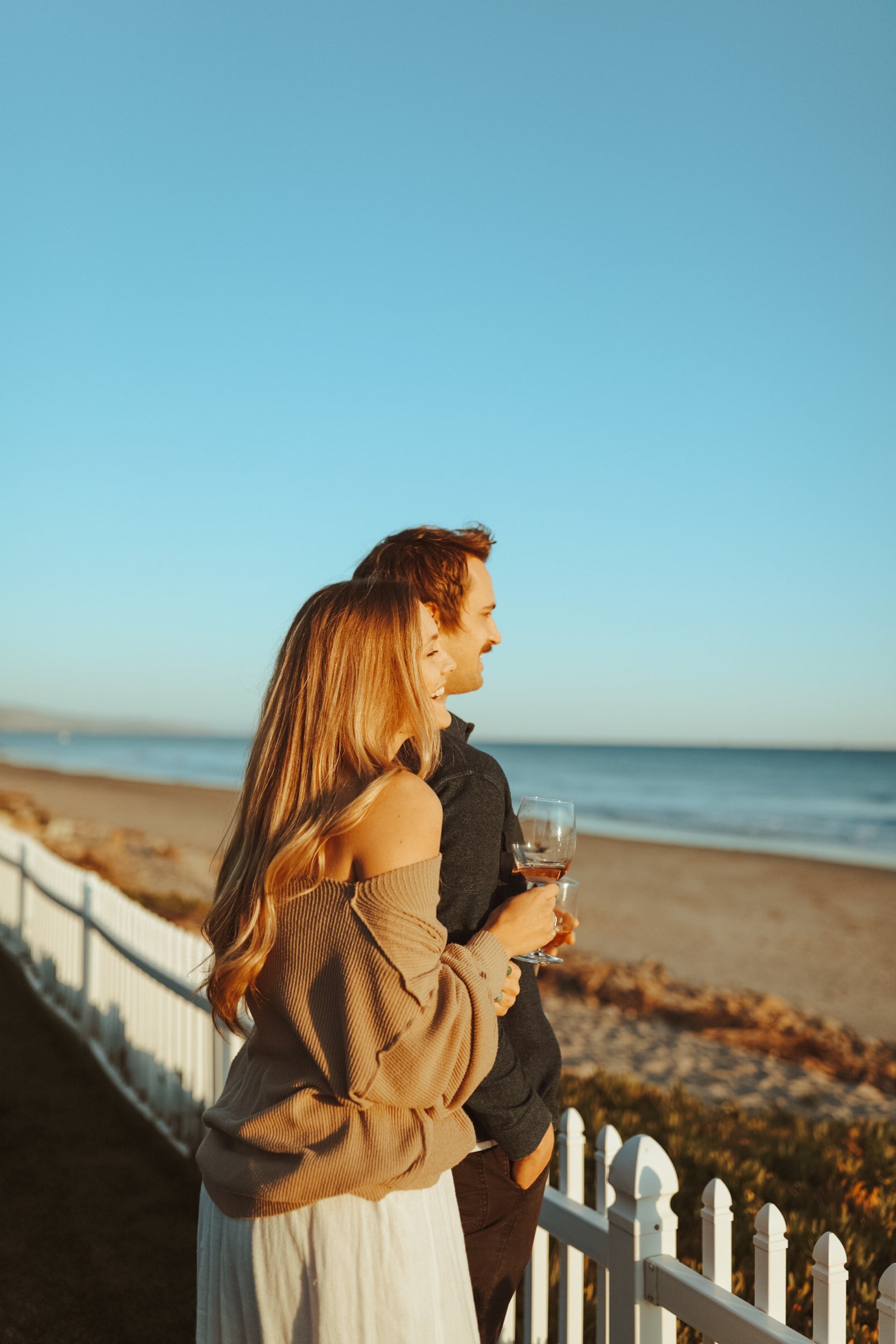 A couple enjoying the ocean view